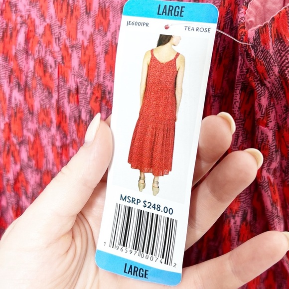 New with Tags Joie Women's Tea Rose Tiered Relaxed Fit Cotton Summer Maxi Dress - Picture 13 of 16